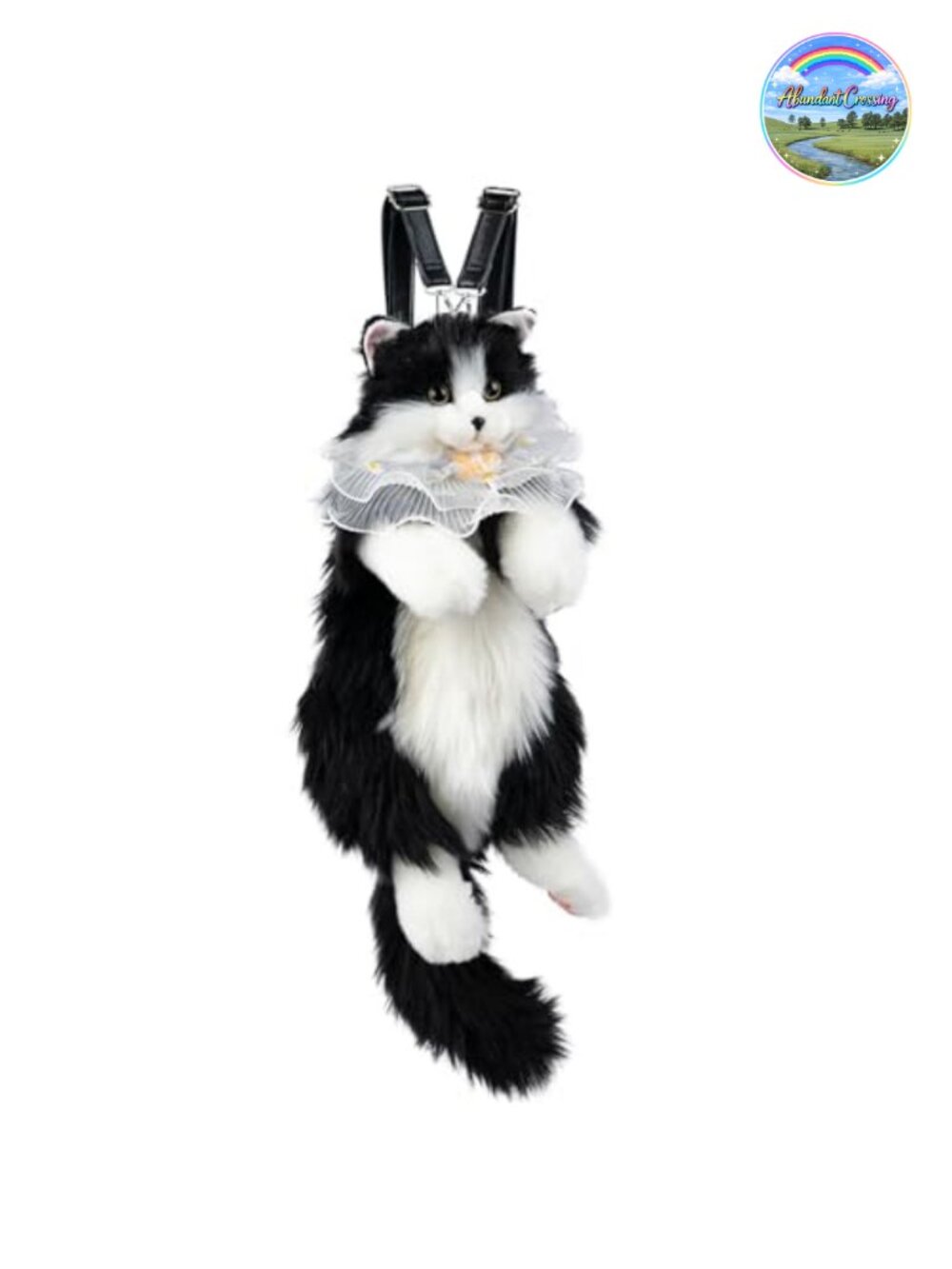 Handcrafted Realistic Cat Shaped Backpack Plush Stuffed Animal Bag